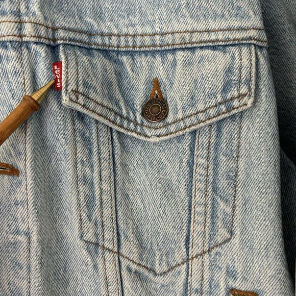 Vtg 90s LEVIS 507 Type-3 Denim Jacket Size Medium Faded Medium 80s USA - Picture 7 of 16